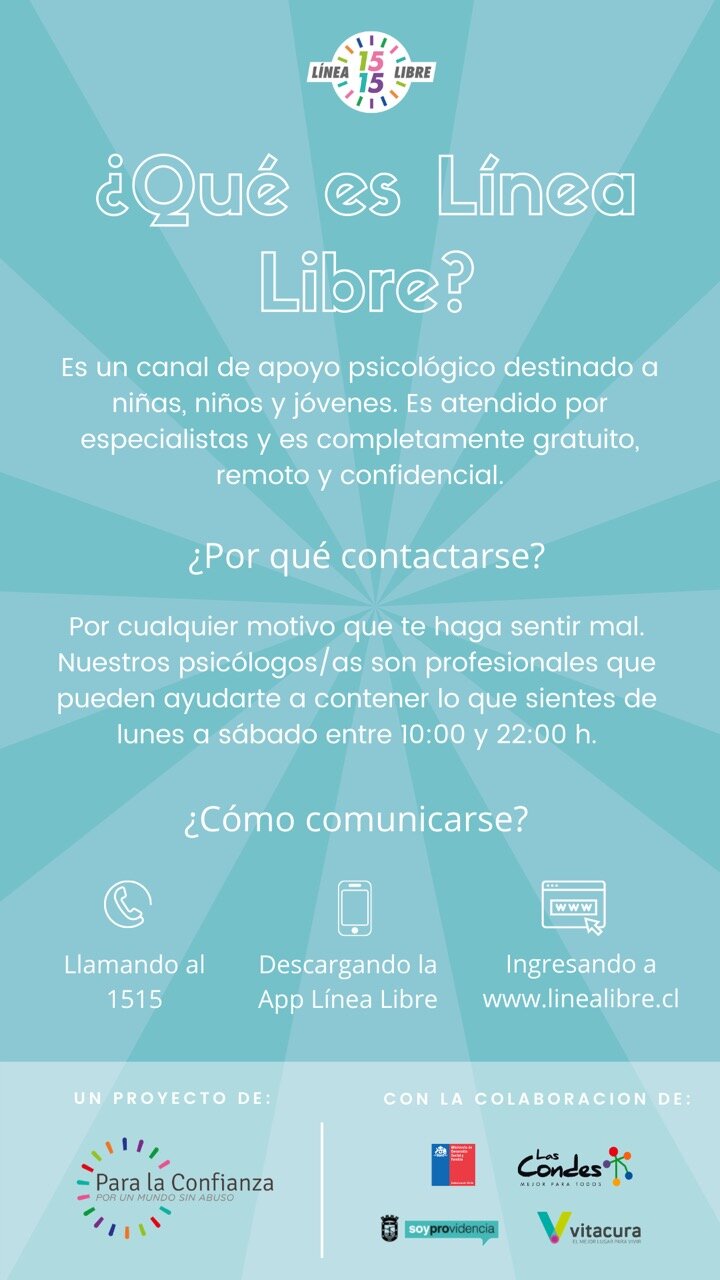 Línea Libre: apoyo psicológico dirigido a niñas, niños y jóvenes